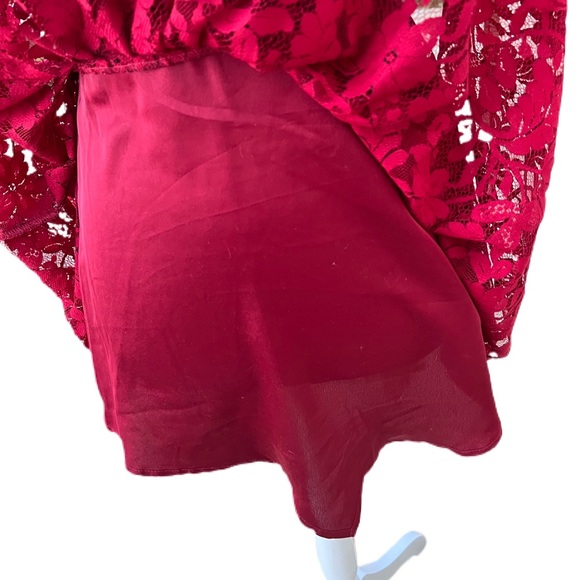 Red Backless NBD Lace Mini Dress Sz Small - Picture 10 of 14